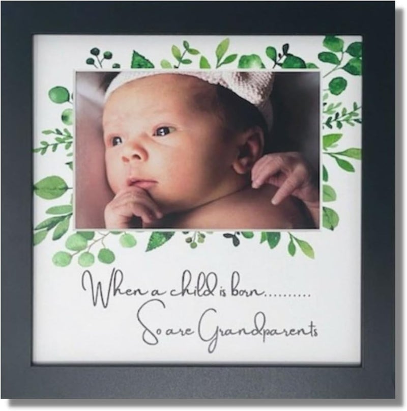 WillaBees First Grandchild Picture Frame - Perfect First Grandchild Gift for New Grandparents Black 8x8 Frame Holds a 4x6 Photo for Grandma’s This is a Love at First Sight Frame, Grandchild Picture Frame - Image 1